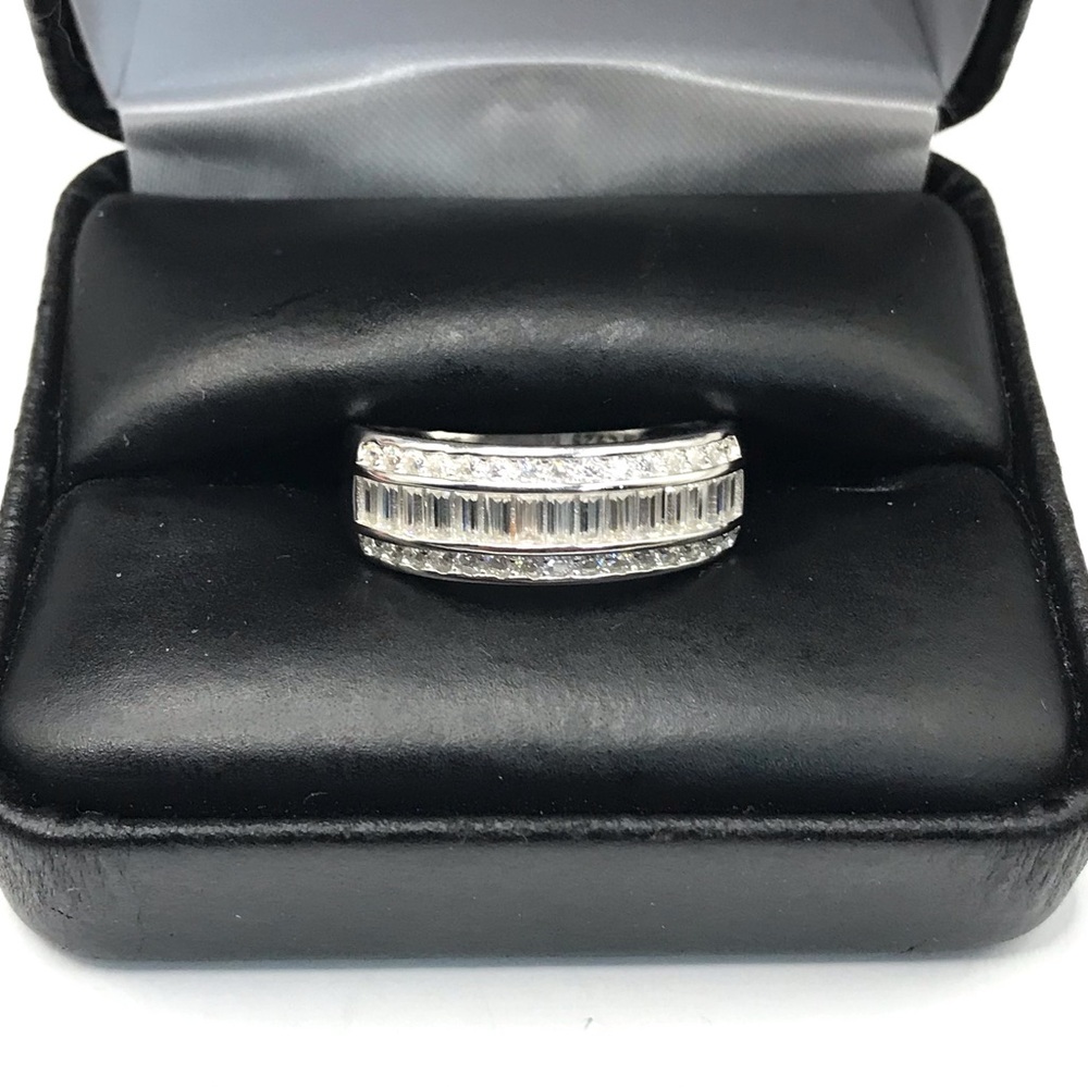 925 Sterling Silver 2.00CT MOISSANITE Silver Band Ring size 10